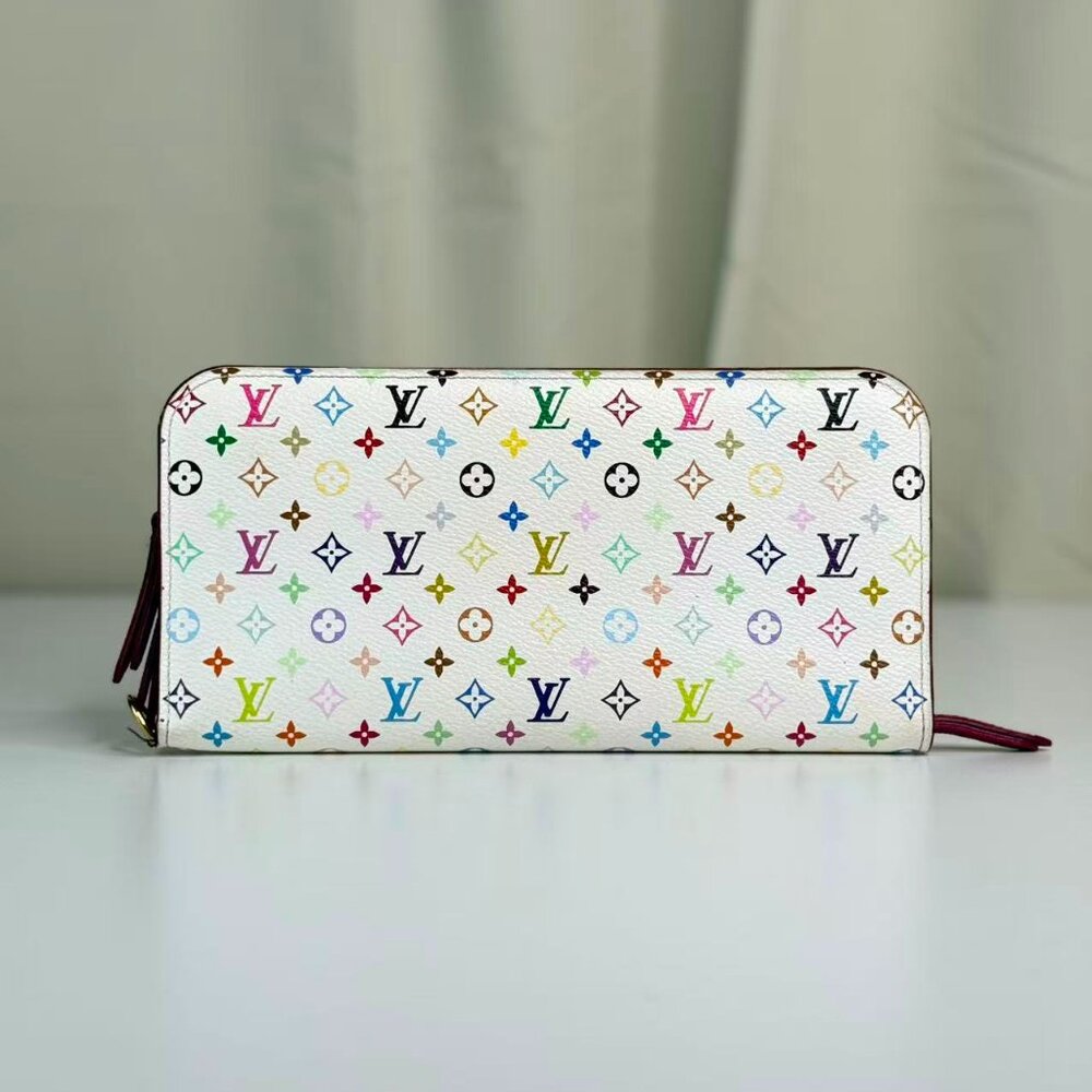 Louis Vuitton White Multicolor Wallet with Colorful Monogram Design